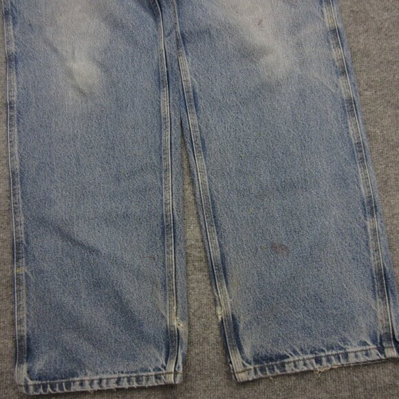 Carhartt Carpenter Distressed Jeans Men 36x33 Blue Denim Grunge VTG 90s B237 DST - Picture 7 of 15